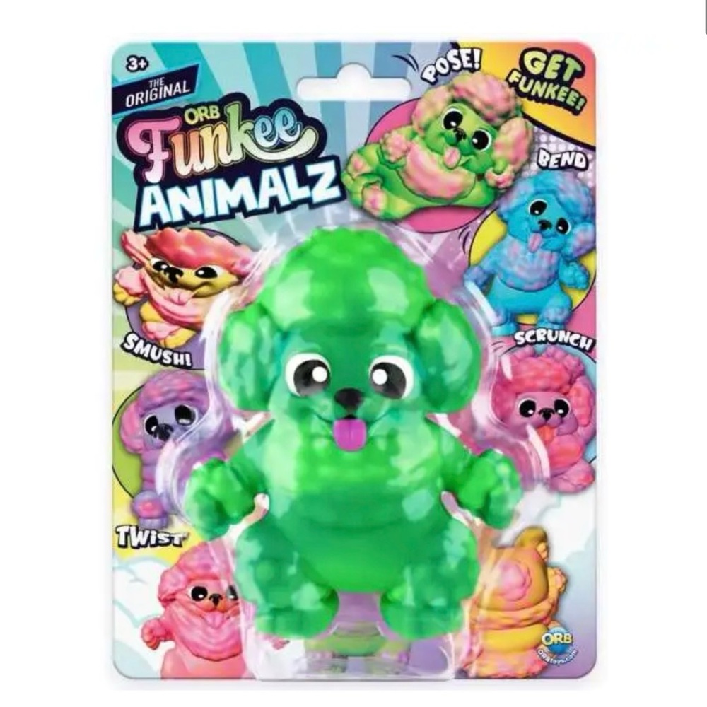 Funkee Animalz Green Squishy Puppy Poodle Toy - Brand New